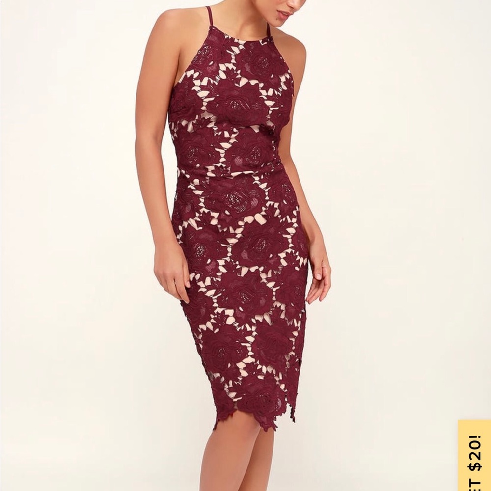 *SOLD*Black Lace Overlay LuLus Dress